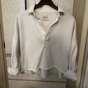 Abercrombie & Fitch Soft White Button-Up Sweater
